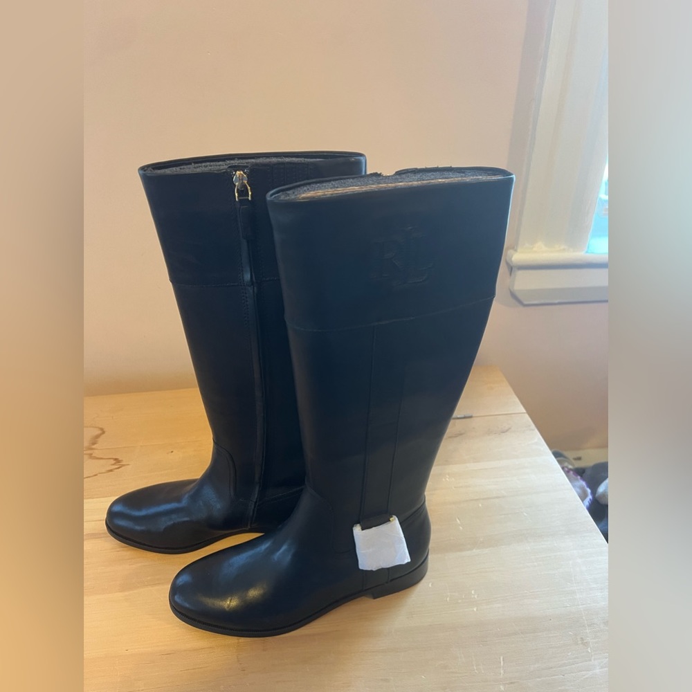Ralph Lauren Soft Black Leather Boots